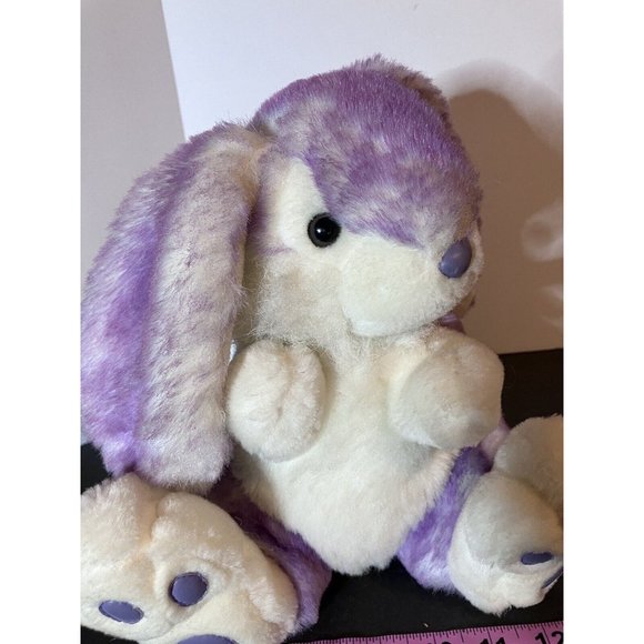 VTG T L Toys Frosted Lavender Easter Bunny Soft Plush Stuffed Leather Feet Nose - Picture 6 of 16
